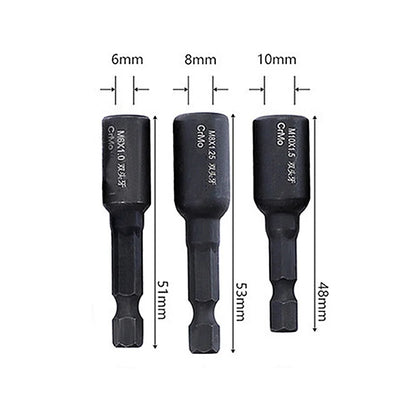 M6 M8 M10 Cr-Mo Self-Tapping Socket Adapter Set for Insert Nuts or Hanger Bolt Power Drill Tool Socket Lock Screw Thread Sockets